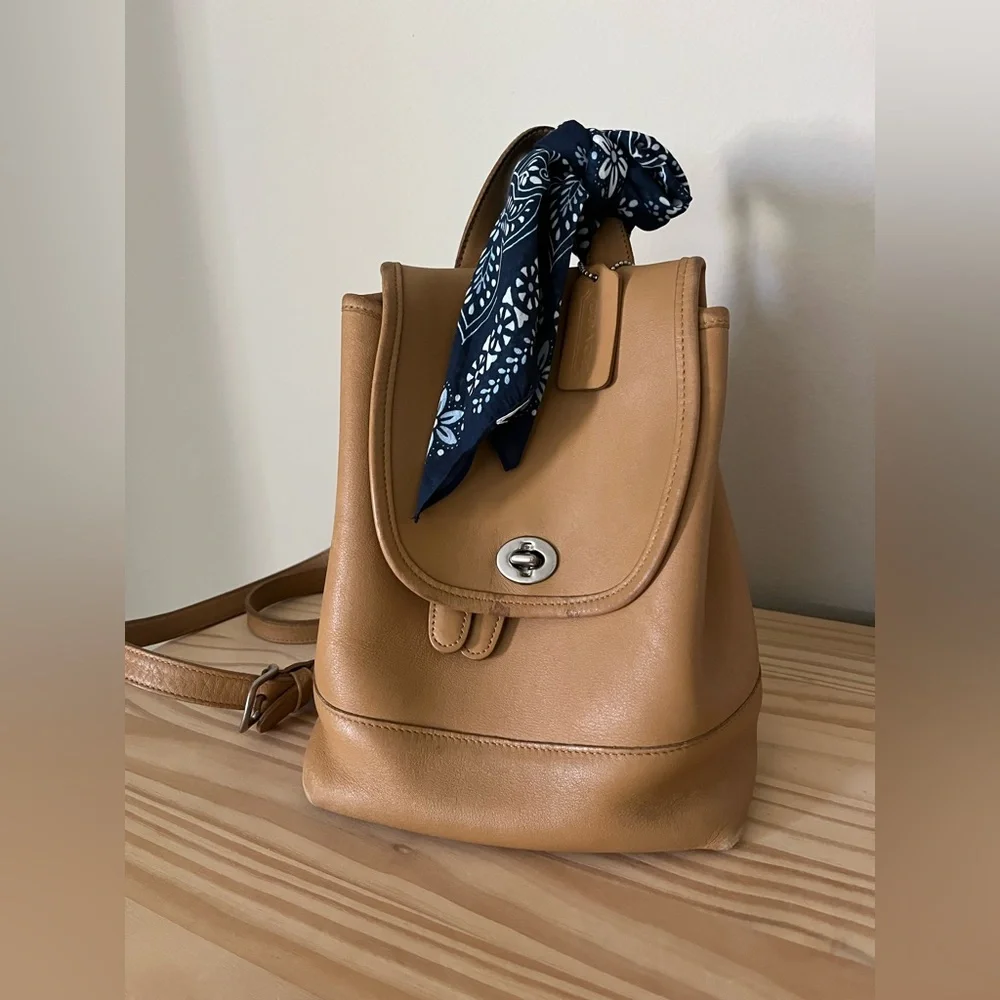 Coach Tan Leather Backpack